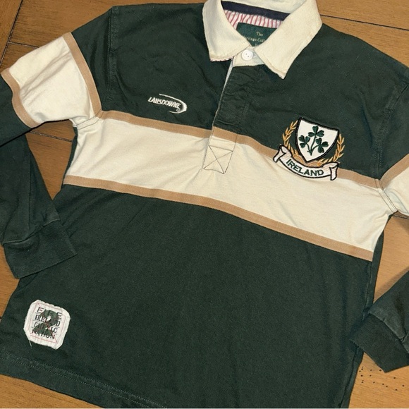 Lansdowne IRELAND Youth 7/8 Long Sleeve Rugby Shirt Jersey Heritage Collection - Picture 2 of 11